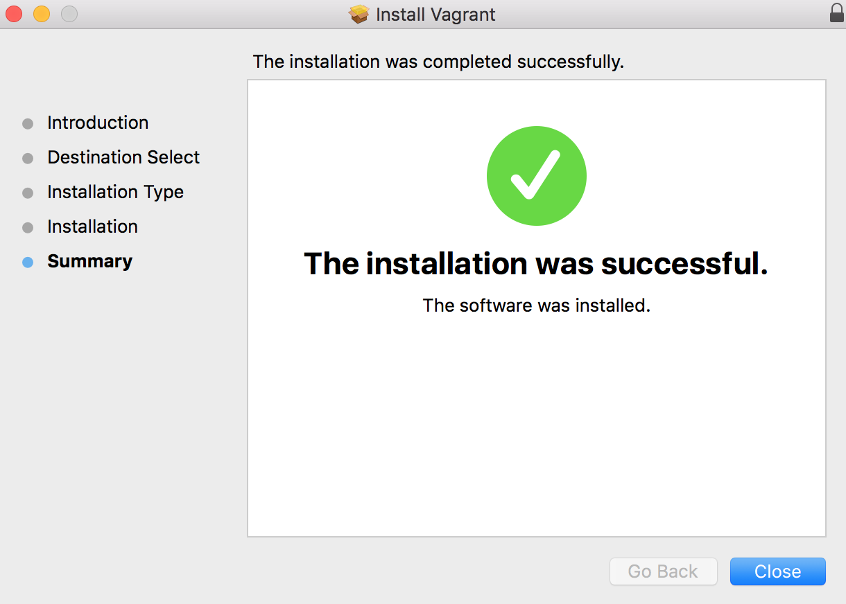 Vagrant Installation Complete Message in Mac Vagrant Installation Complete Message in Mac