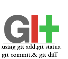 how to use git add,git status,git commit and git diff