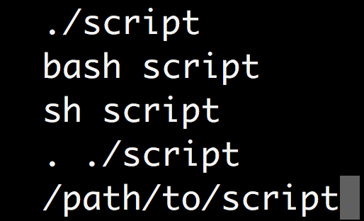 Different Methods of Executing A Bash Shell Script And Their Differences